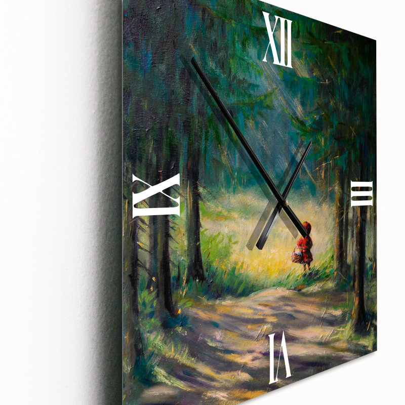 Petit chaperon rouge dans les bois - Horloge murale traditionnelle, Très grand
