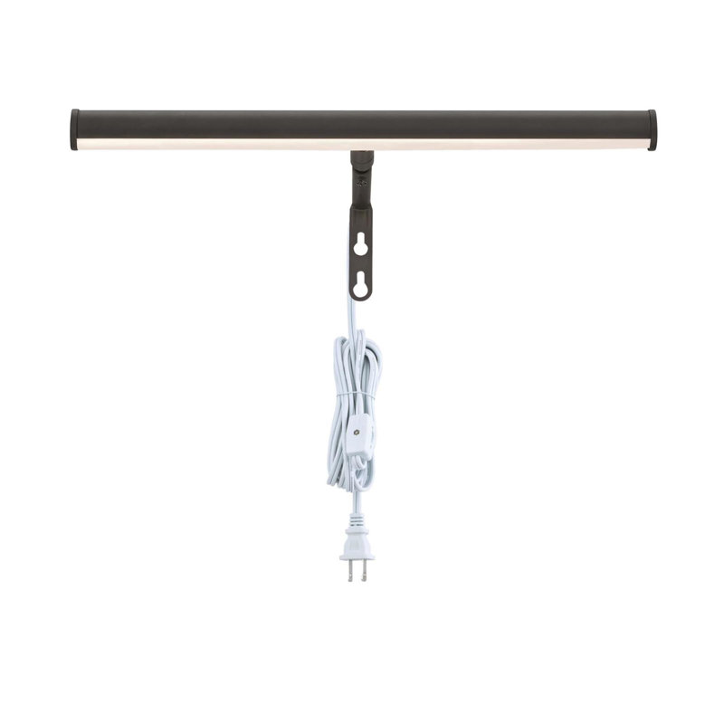 Applique murale à DEL 1 lumière à brancher, Noir mat, H 3,5 po x l 14,5 po x P 8 po