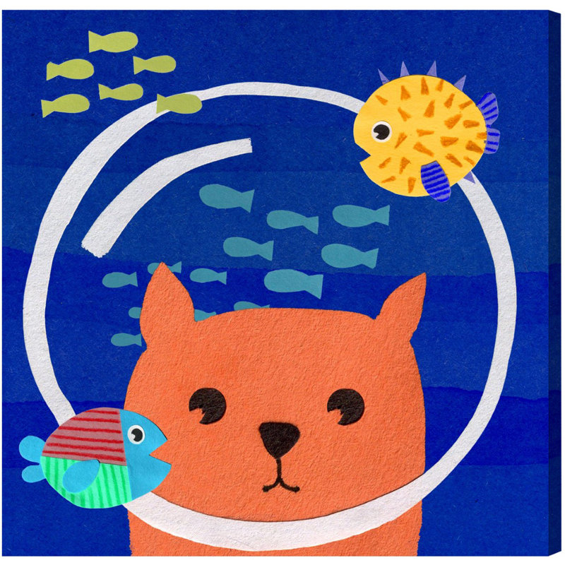 Scubacat art sur toile tendue, H 16 po x l 16 po x P 1,5 po