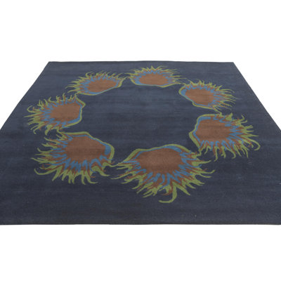 Tapis carré bleu marine Parris