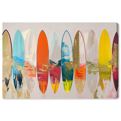 «Surfboard Horizons II», toile décorative murale par Maximalist 
