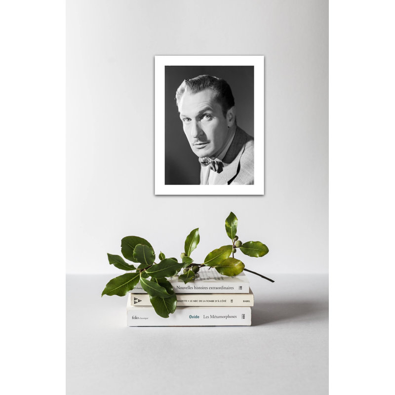 Gros plan sur Vincent Price - photographie non encadrée, H 10 po x l 8 po