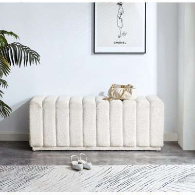 Banc rembourré en velours Liyou
