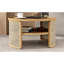 Table basse ronde en bois naturel avec rangement à 2 niveaux - attrait rustique, intérieur spacieux, matériaux, plateau de protection et base courbés de conception chic, vaste surface, construction, mesure de prévention des courbes