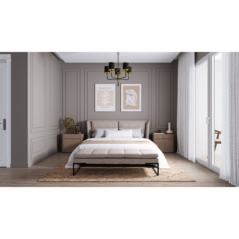 Lustre noir mat Lockery, 5 lumières, H 29,25 po x l 26,5 po x P 26,5 po