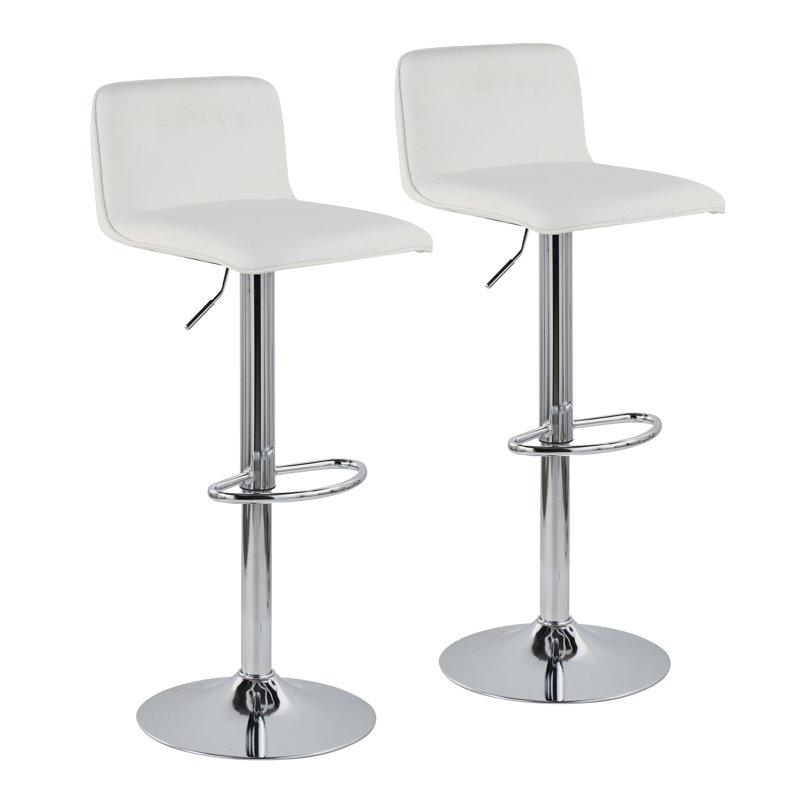 Adjustable Barstool, White