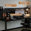 Bureau 78,74 po moderne en bois massif à hauteur réglable avec tablettes et panneau perforé 78,74 po Modern-869348160
