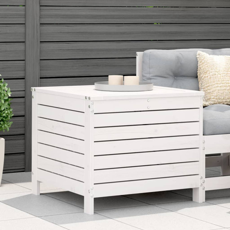 Pevensey Rectangular Outdoor Side Table , 63.5cm cm W 62cm cm D, White