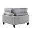 Meuble modulaire contemporain en velours côtelé gris 6 pièces - 2 fauteuils sans accoudoirs, sièges d'angle, repose-pieds et coussins décoratifs