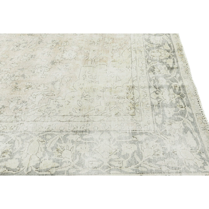 Muted Beige Traditional 7X11 Oriental Area Rug