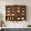 Armoire murale 39,37 "à 4 portes rétro, avec deux niveaux de rangement et un support à crochets ouverts, convient aux salles de bain, cuisines, salles à manger, brun-1029466742