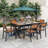 Experience Outdoor Dining Freedom With A Flexible Set Including 6 Chairs And A Table That Extends From 62.9 To 82.6 Inches For Personalized Arrangements-2091401708