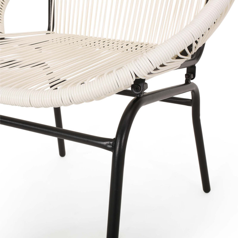 Chaise de salle à manger élégante et sophistiquée, Blanc / noir