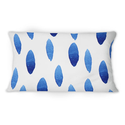 Dark Blue Long Liquid Drops -1 Modern Printed Throw Pillow