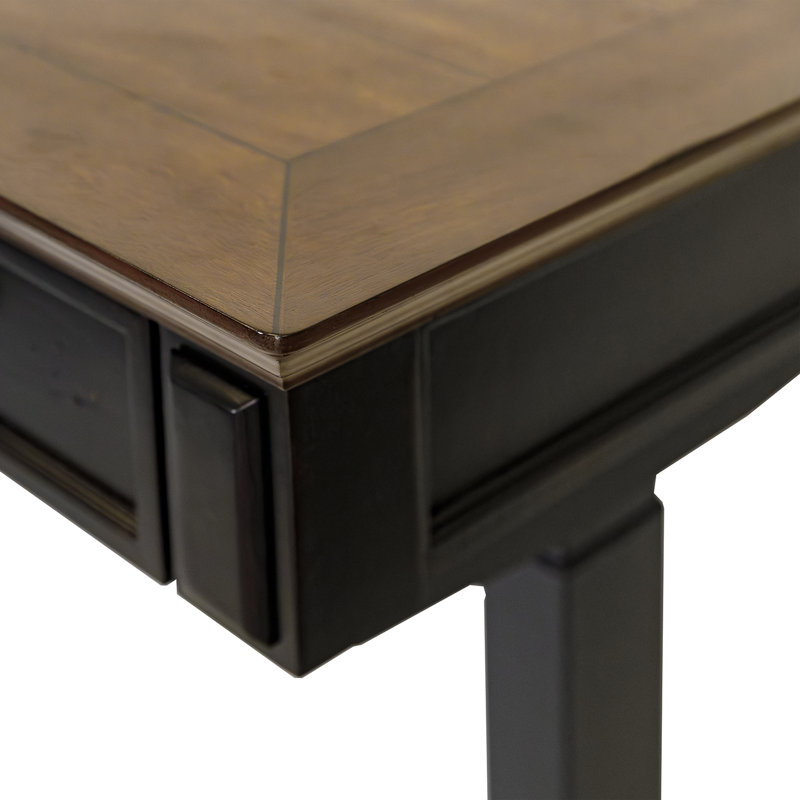 Emelia Adjustable L-Shaped Standing Desk, Black/Brown