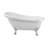 61" Streamline Clawfoot Soaking Acrylic Bathtub With Drain, Clawfeet, and Bamboo Tray-63425095-90753816
