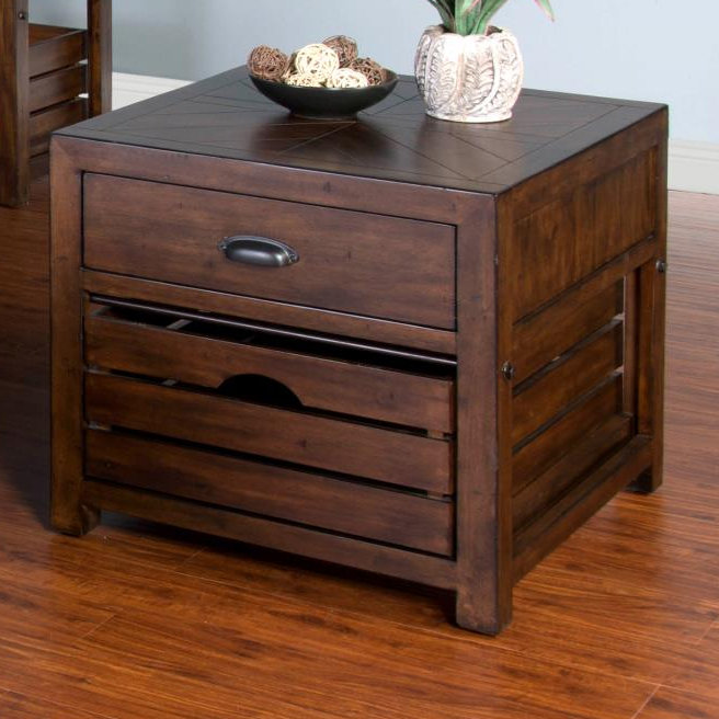 Hal Solid Wood End Table with Storage