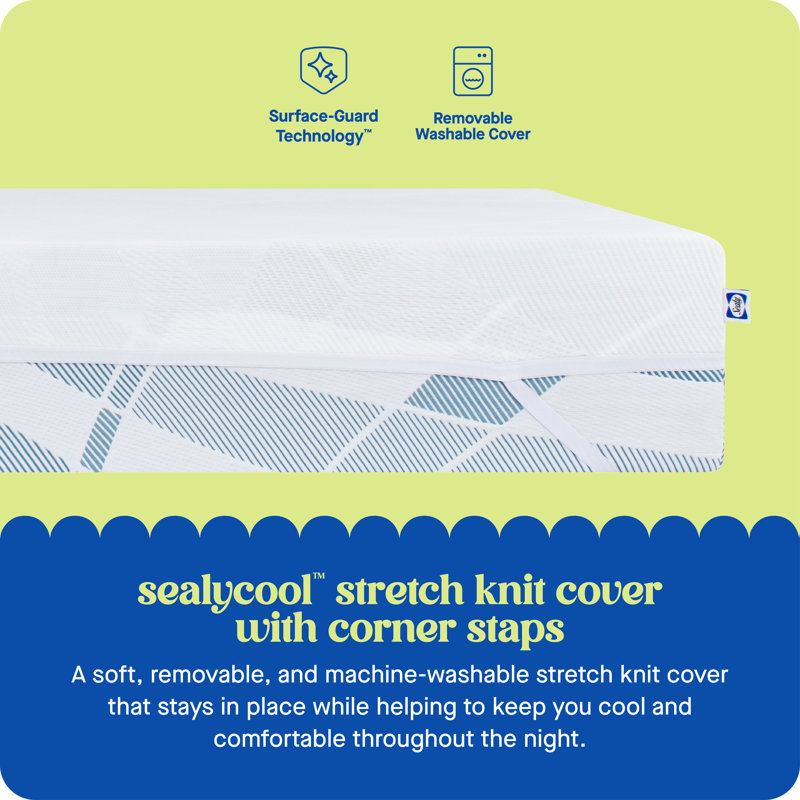 Sealy Dreamlife 3” Medium Gel Memory Foam Mattress Topper with Cooling Cover, Queen