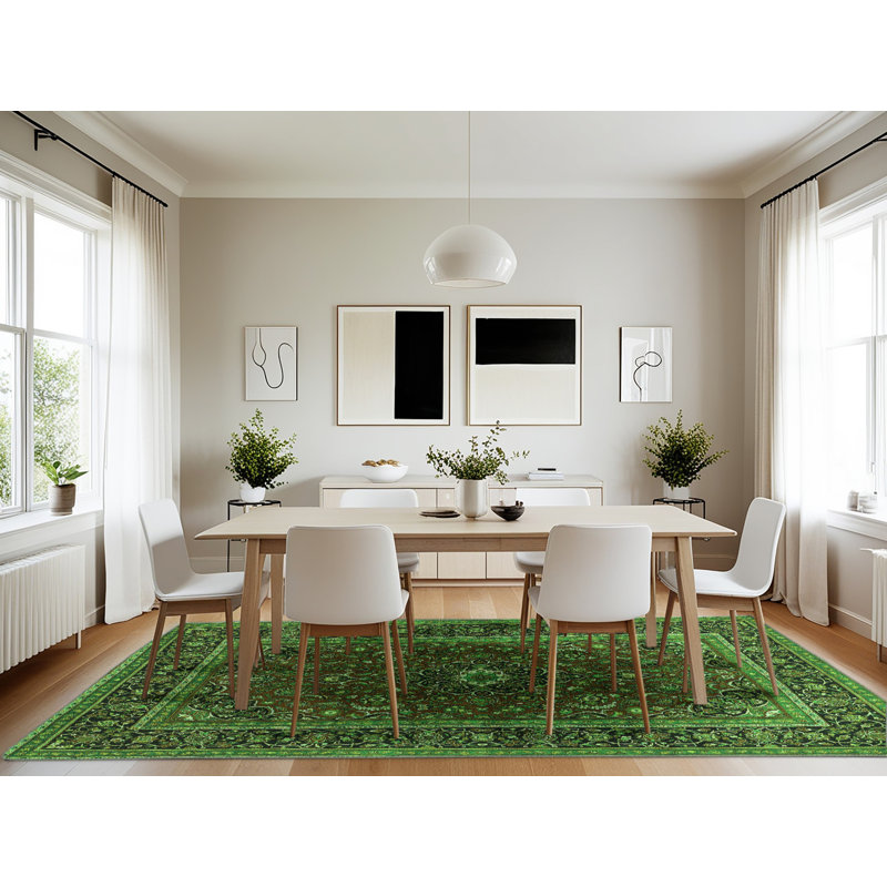 Washable Oriental Indoor Rug, Rectangle 7' x 10'