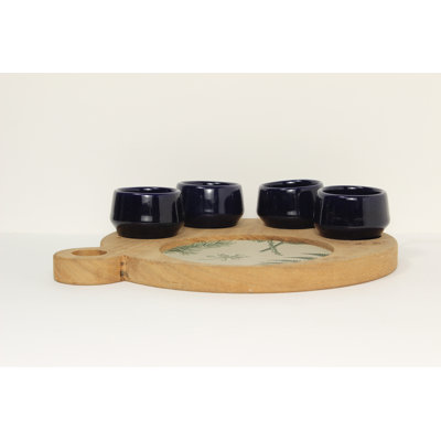 Blue Mezcalero And Floral Shot Glass Set