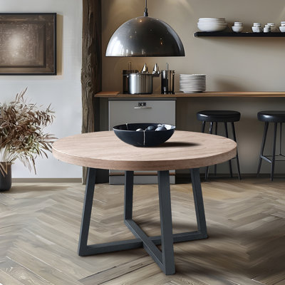 Table ronde moderne en bois durable idéale pour les repas en famille
