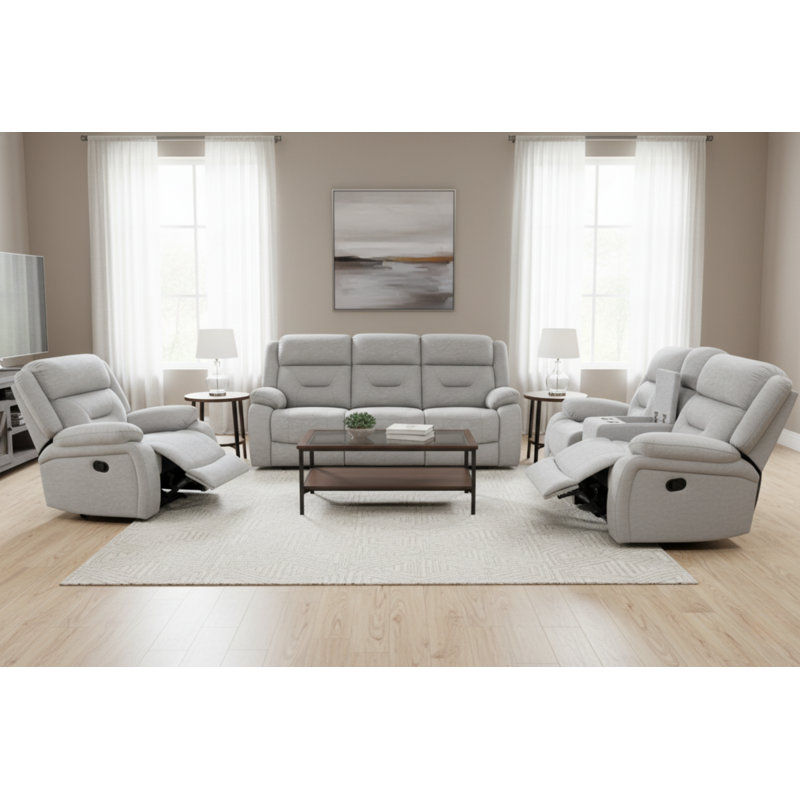 Fauteuil inclinable avec tissu haute performance et accoudoirs rembourrés, gris