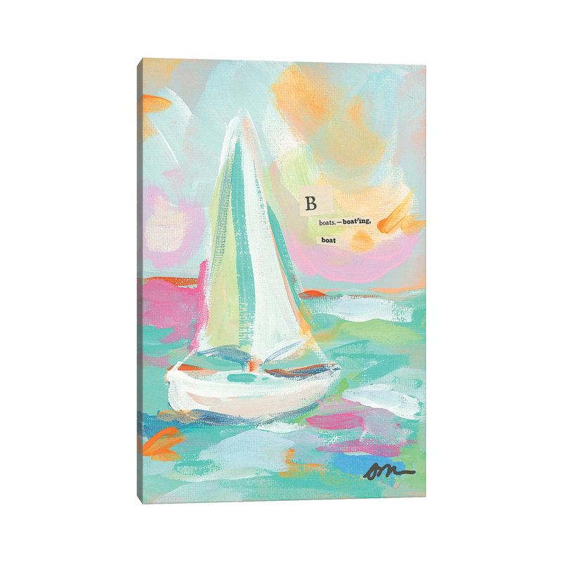 Sailboat I 1 Piece Wrapped Canvas Painting, 30.48 cm H x 45.72 cm W