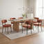 Table de salle à manger rectangulaire en bois Alyria de 63 po avec 4 chaises de salle à manger en cuir bouclé Sherpa-1463912055-1463912074-1463912079