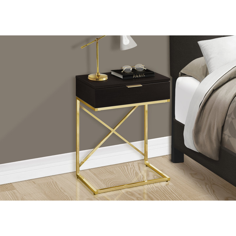 Table d'appoint polyvalente avec rangement et design moderne pour n'importe quelle pièce, Espresso, Espresso, Espresso