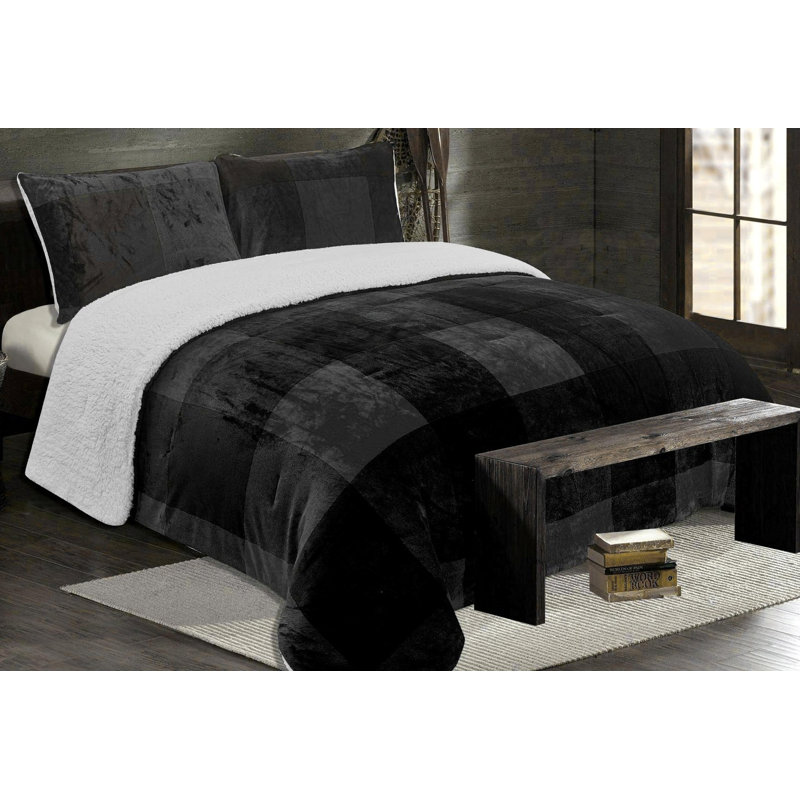 Ensemble d'édredon réversible en microfibre, Double/grand, Gray