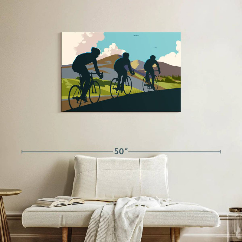 Sireci Three Cyclists, 24" H x 36" W