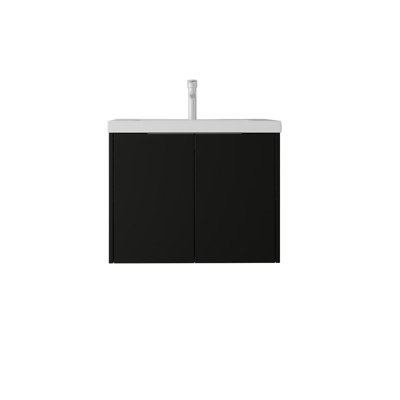 Meuble-lavabo flottant avec lavabo, porte à fermeture en douceur, lavabo en céramique, contreplaqué