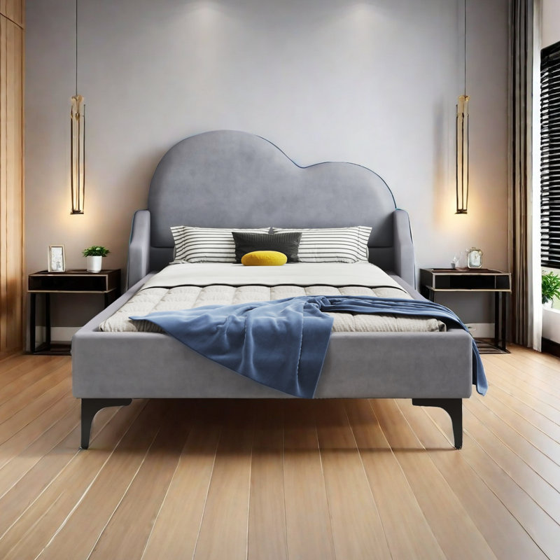 Kiswa Upholstered Standard Bed, Gray