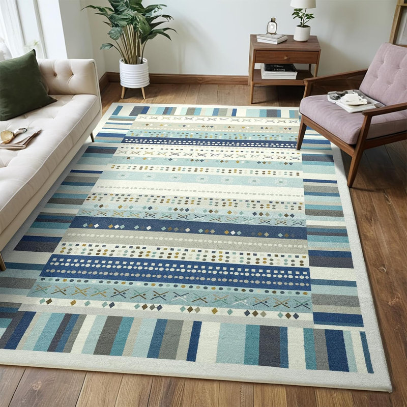 Rectangle Devaughnte Commercial Use Area Rug with Non-Slip Backing, Rectangle 2'11" x 5'