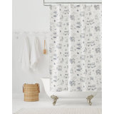 Hill Valley Toile Shower Curtain | Denim