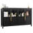 55" Sideboard Buffet Cabinet with 4 Glass Doors & Ample Storage for Dining Room & Kitchen-671777158