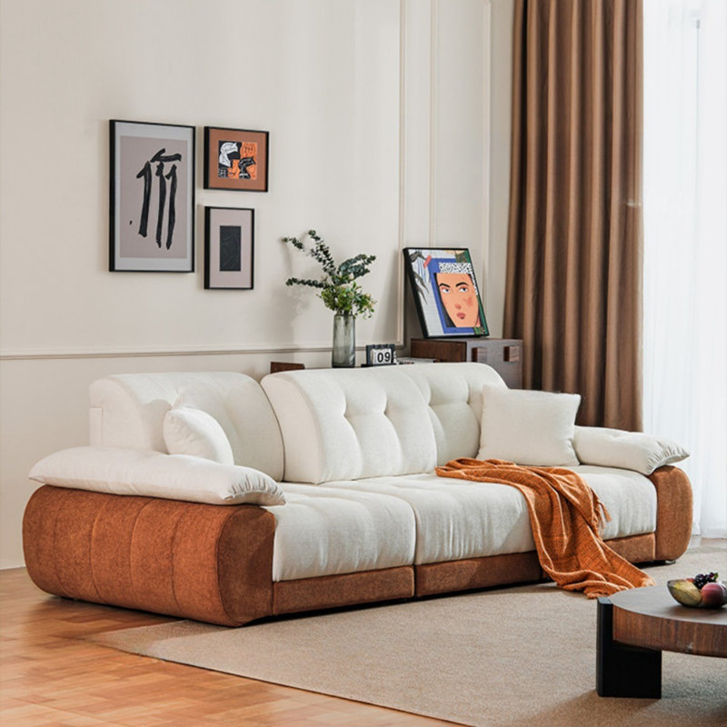 Color-Block Adjustable Backrest Sofa