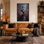 Poupée Steampunk tenant une citrouille lumineuse, tableau mural sur toile pour l'Halloween-2124622505