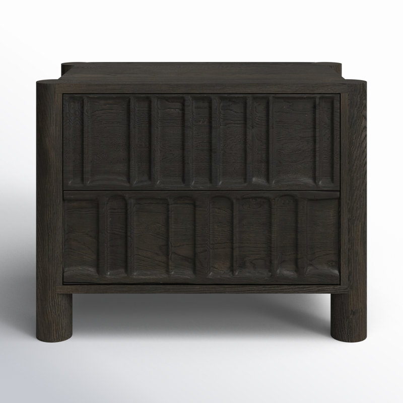 Ezri Nightstand-Cocoa Oak, Black