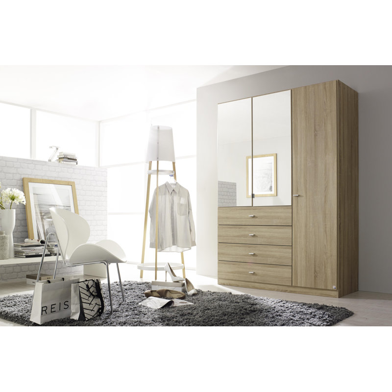 Sinsheim 3 Door Wardrobe, Oak coloured