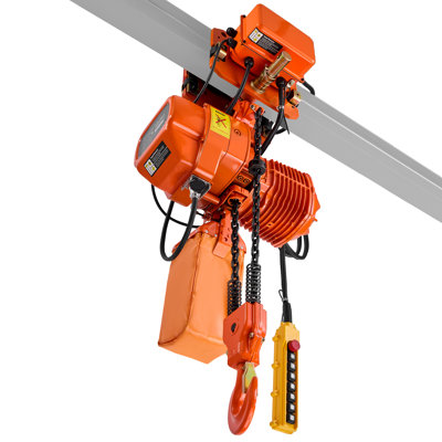 4400 lbs Electric Chain Hoist, 20 ft Lifting Height, Three-Phase Overhead Crane with 328 ft Wireless & 16 ft Wired Remote Control, Double G100 Chain Hoist for Factories, Warehouses, Garages