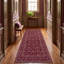 Tapis Olive2 traditionnel surteint uni bordeaux, cuivre, vert, crème et rose, lavable à la machine, antidérapant, à poils courts, pour l'intérieur et l'extérieur, adapté aux animaux domestiques, idéal pour le salon, la chambre, la salle à manger, l'entrée, le couloir ou le bureau.-1695895768