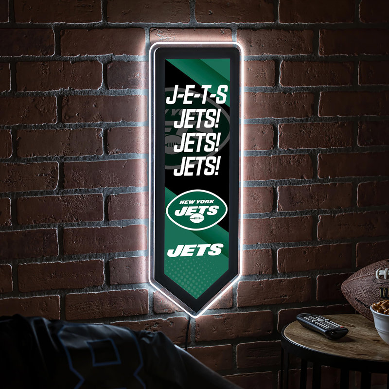 NFL LED Pennant Shaped Lighted Wall Sign, New York Jets