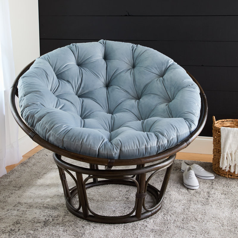 Outdoor 4'' Papasan Seat Cushion, Blue