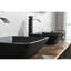 Lavabo de salle de bain rectangulaire sophistiqué noir mat avec robinet et drain - 13,0 "X 18,13" X4