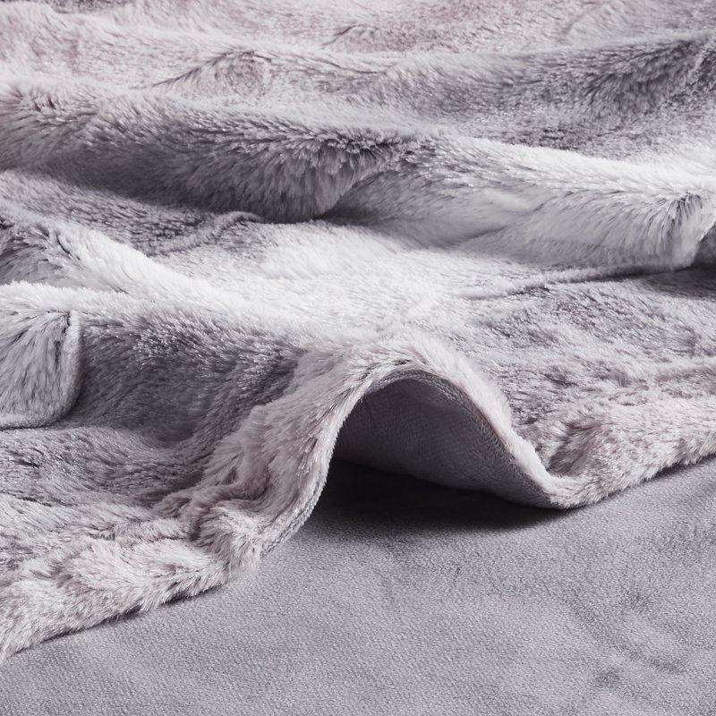 Chocolate Faux Fur Reversible Oversized Throw Blanket