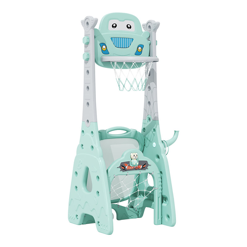 Isabelle & Max Boughton Adjustable Height In-Ground Basketball Hoop with Basketball(s) Included, Green