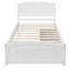 Lit plateforme simple avec attaches de tiroir blanches - Bois massif pour une chambre à coucher fiable à deux tiroirs