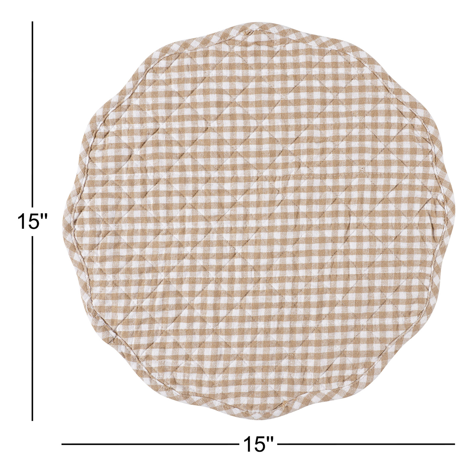 Set of 4 Farmhouse Quilt Placemats, Natural
