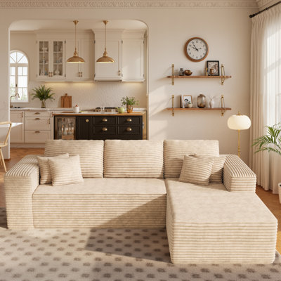 No Assembly Required 2-piece Cloud Modular Upholstered Sectional Sofa by Mercer41